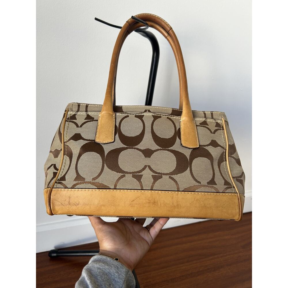 Y2K COACH Medium Madeline Satchel 12463 Shoulder Handbag Shoulder Brown Monogram - Picture 2 of 16